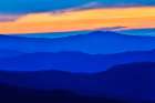 USA- Tennessee. Great Smoky Mountains National Park- sunrise and layering of mountains Art Print
